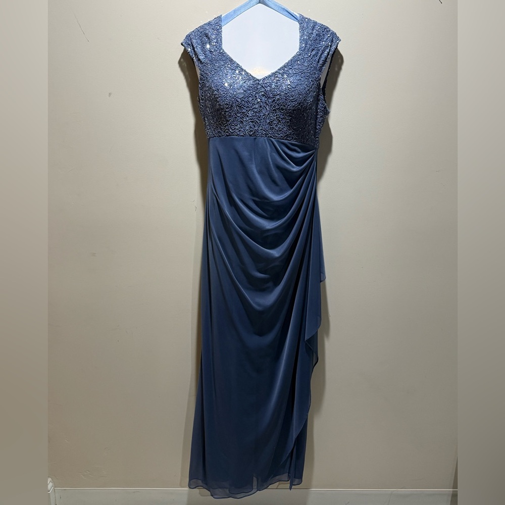 Alex Evenings Sequin Lace Empire Gown 8 - Professionally Hemmed